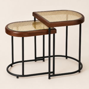 Wood & Metal Framing With Came Webbing & Glass Top