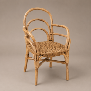 BOHO Kiddies Chair Natural Rattan % Rope In Chalk Finish